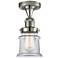 Canton 6" Wide Polished Nickel Semi Flush Mount w/ Clear Shade