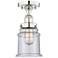 Canton 6" Wide Polished Nickel Semi.Flush Mount With Seedy Glass Shade