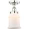 Canton 6"W Polished Nickel Semi.Flush Mount With Matte White Glass Sha