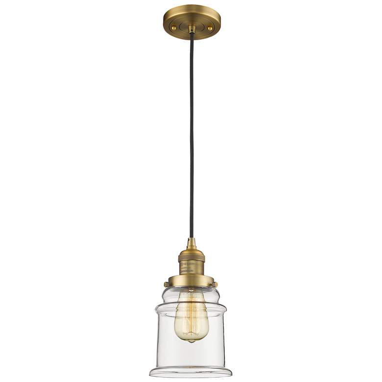 Image 1 Canton 6" LED Mini Pendant - Brushed Brass - Clear Shade