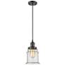 1_Canton 6" Wide Oil Rubbed Bronze Mini Pendant with Seedy Bell Glass Shade