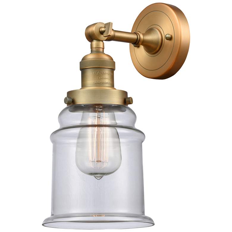 Image 1 Canton 7" LED Sconce - Brass Finish - Clear Shade