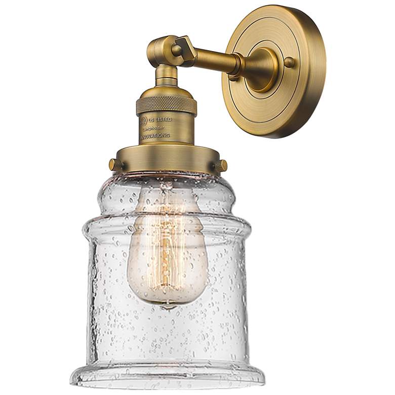 Image 1 Canton 7" LED Sconce - Brass Finish - Seedy Shade