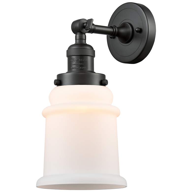 Image 1 Canton 7" LED Sconce - Bronze Finish - Matte White Shade