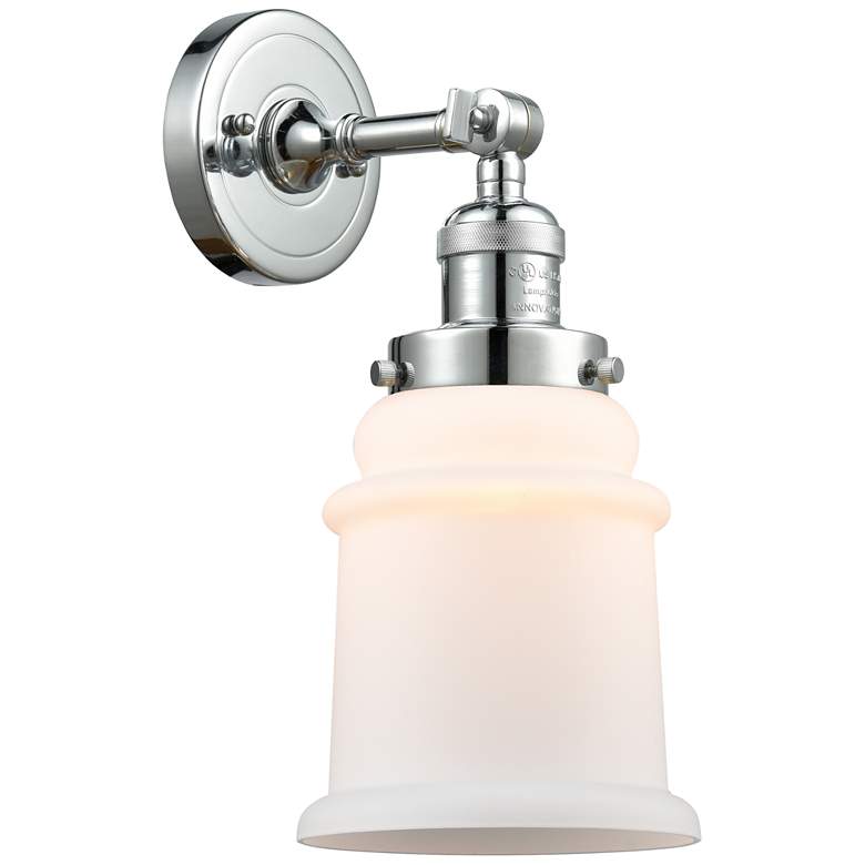Image 1 Canton 7" LED Sconce - Chrome Finish - Matte White Shade