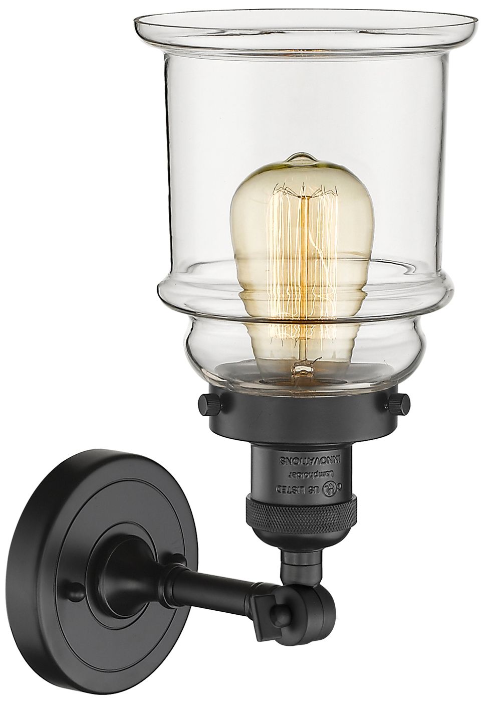 Image 2 Canton 7" LED Sconce - Matte Black Finish - Clear Shade more views