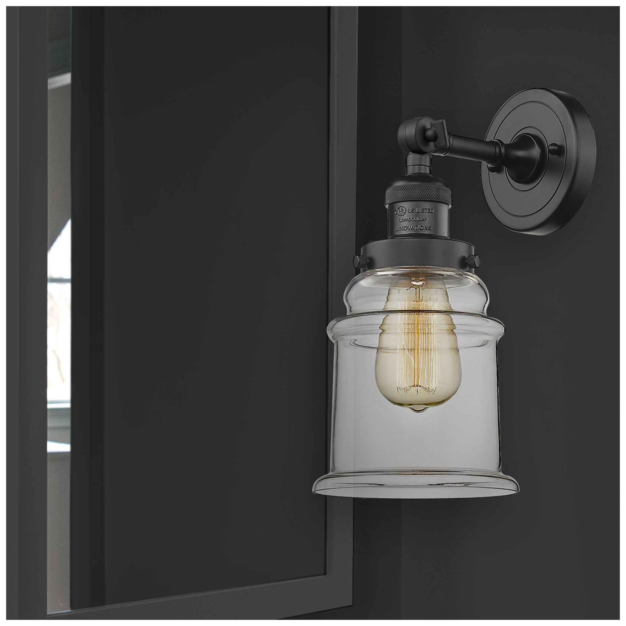 Image 6 Canton 7" LED Sconce - Matte Black Finish - Clear Shade more views