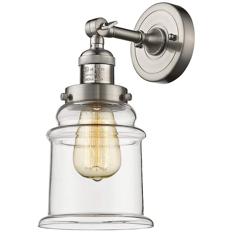 Image 1 Canton 7" LED Sconce - Nickel Finish - Clear Shade