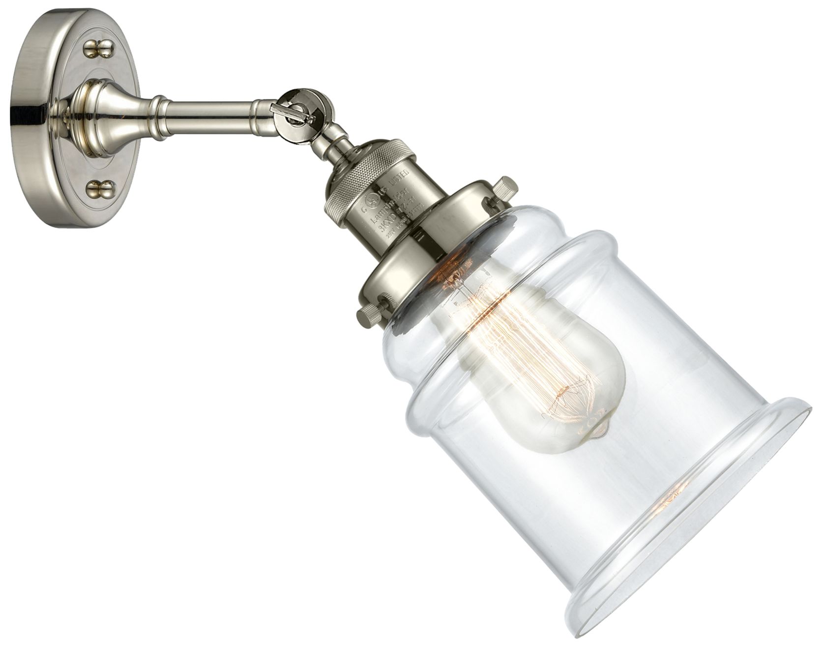 Image 3 Canton 7" LED Sconce - Nickel Finish - Clear Shade more views