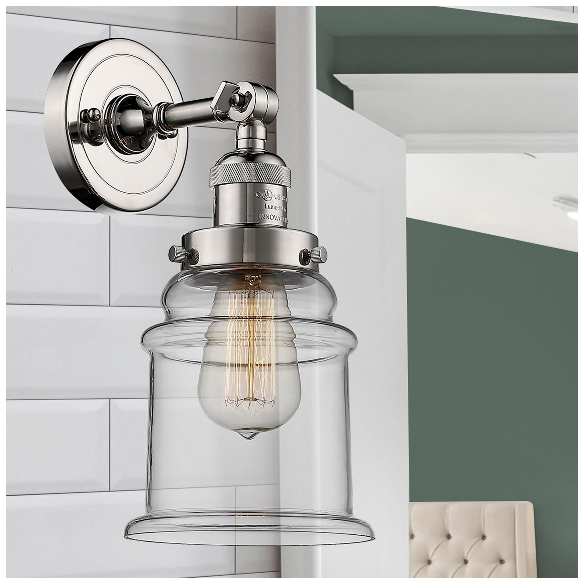 Image 6 Canton 7" LED Sconce - Nickel Finish - Clear Shade more views