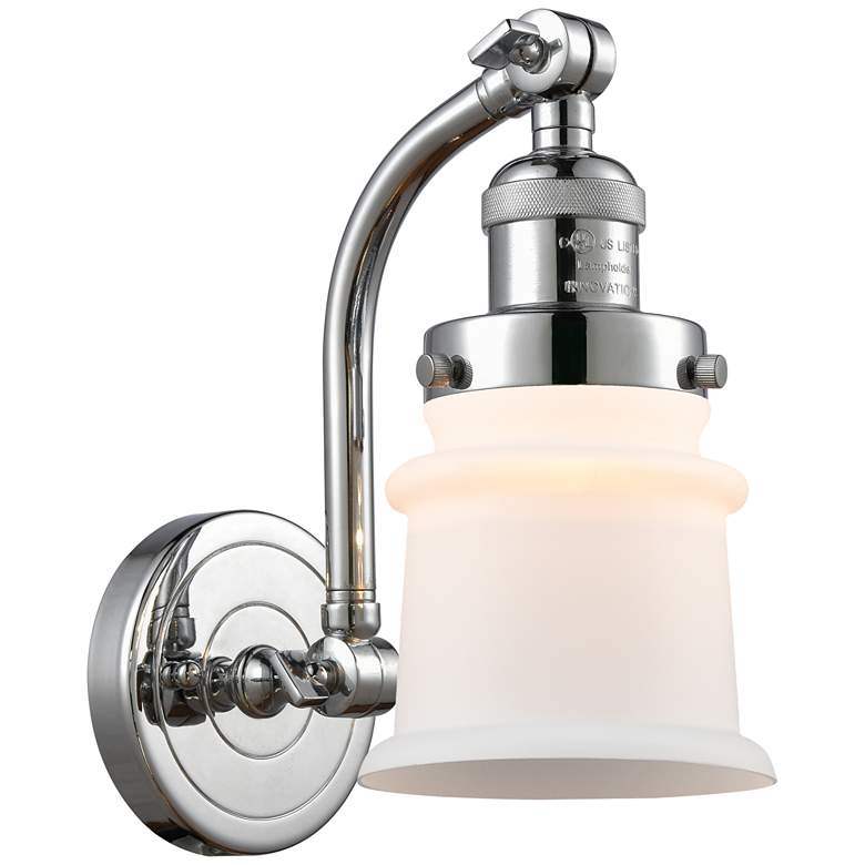 Image 1 Canton 7" Polished Chrome Sconce w/ Matte White Shade