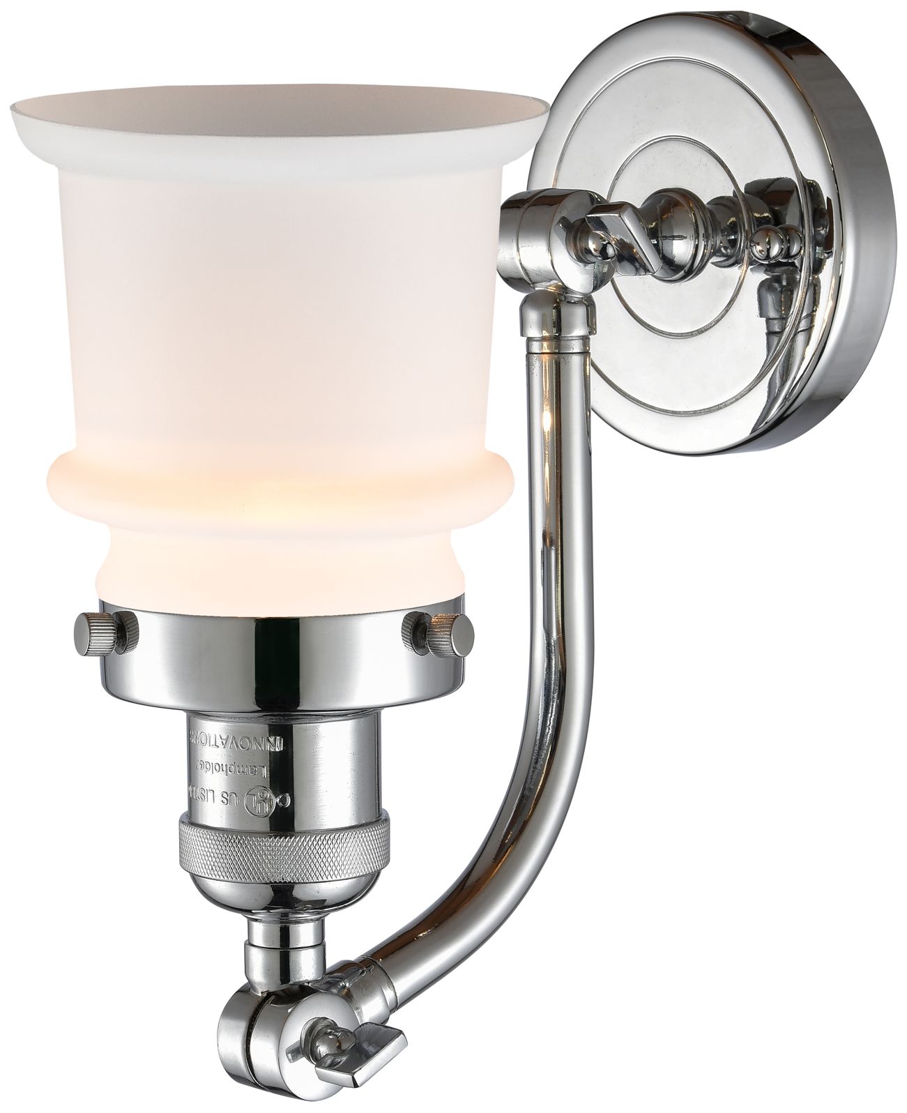 Image 2 Canton 7" Polished Chrome Sconce w/ Matte White Shade more views