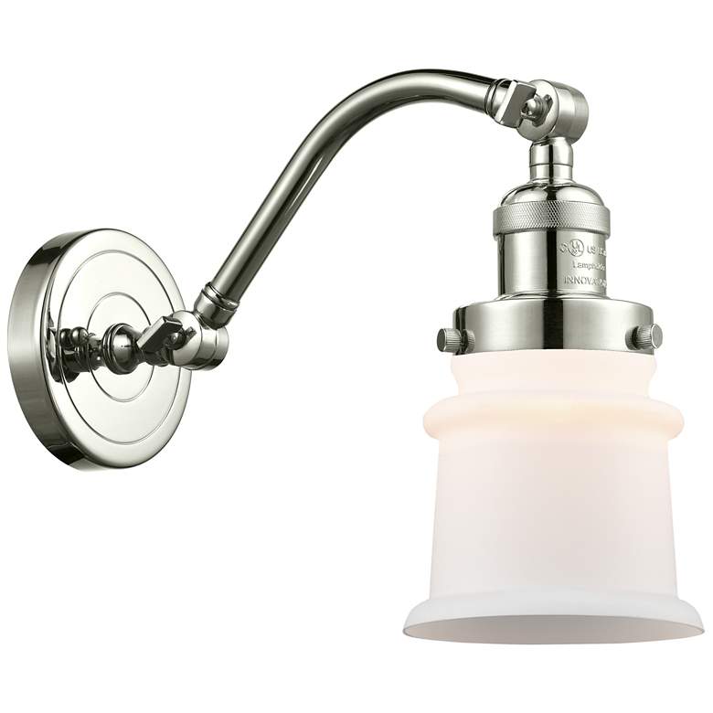 Image 1 Canton 7" Polished Nickel Sconce w/ Matte White Shade
