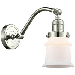 Canton 7" Polished Nickel Sconce w/ Matte White Shade
