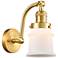 Canton 7" Satin Gold Sconce w/ Matte White Shade