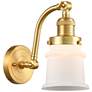 Canton 7" Satin Gold Sconce w/ Matte White Shade