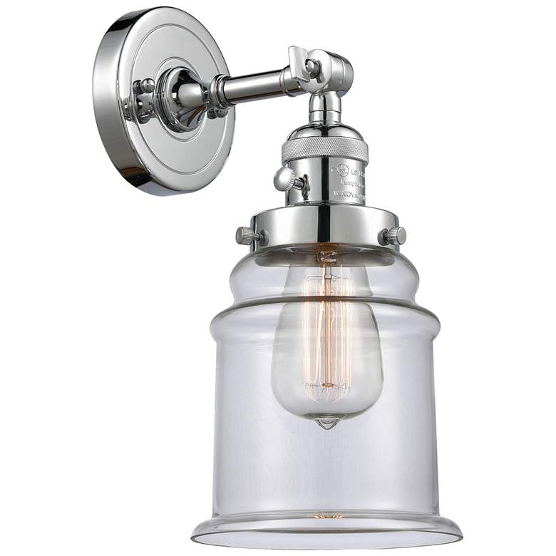 Image 1 Canton 7" Sconce LED - Chrome Finish - Clear Shade