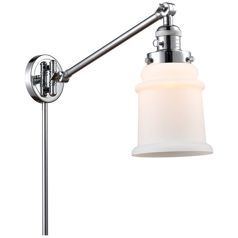 Image 1 Canton 8" Polished Chrome Swing Arm w/ Matte White Shade