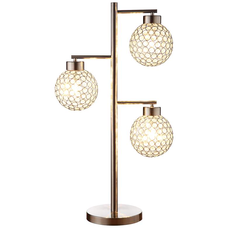 Image 1 Canton Chrome and Crystal 3-Light Table Lamp