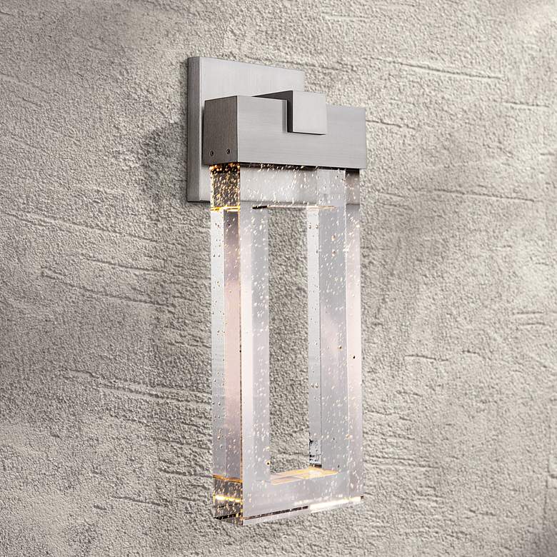 Image 1 Cantrell 20 3/4 inch High Satin Aluminum LED Outdoor Wall Light