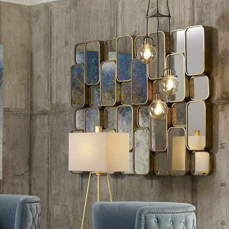Image 3 Canute Antiqued Gold 23 3/4" x 32" Wall Mirror more views