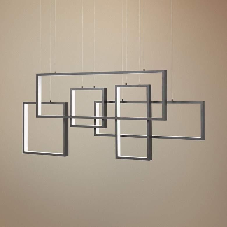 Image 1 Canvas 56 3/4" Wide Western Bronze LED Multi Modern Linear Pendant