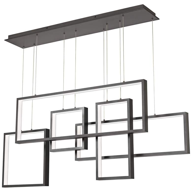 Image 4 Canvas 56 3/4" Wide Western Bronze LED Multi Modern Linear Pendant more views