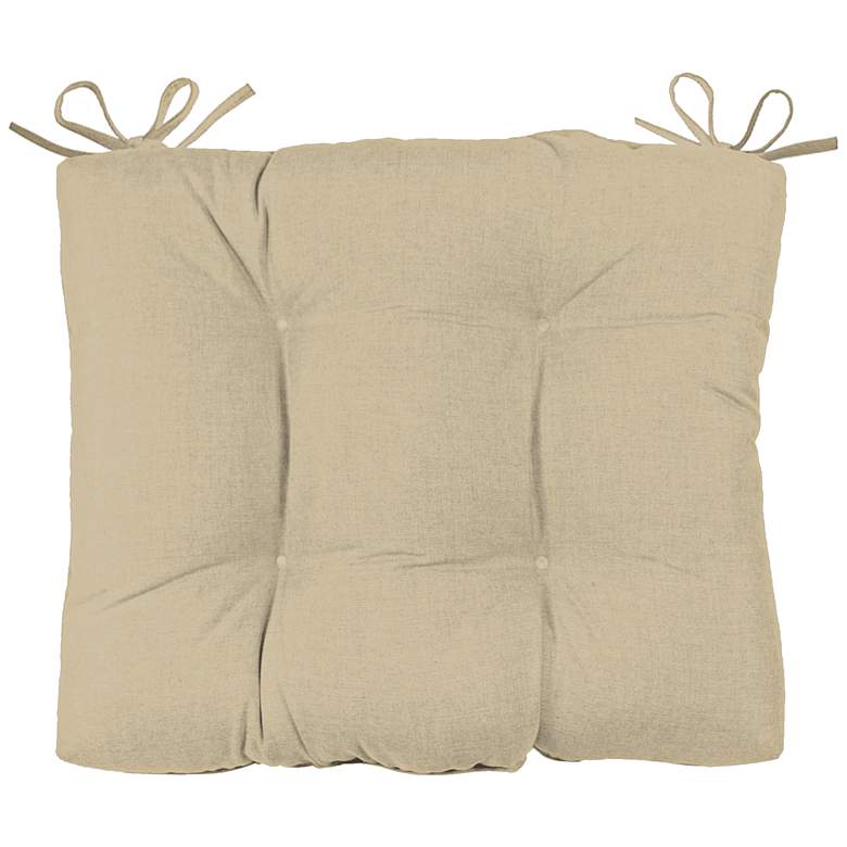 Image 1 Canvas Antique Beige 24 1/2 inch Wide Tufted Chair Back Cushion