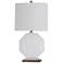 Canvey White Ceramic Geometric Embossed Pattern Table Lamp
