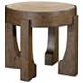 2_Canyon 26" Wide Espresso and Travertine Round End Table
