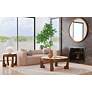 5_Canyon 26" Wide Espresso and Travertine Round End Table more views