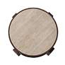 6_Canyon 26" Wide Espresso and Travertine Round End Table more views