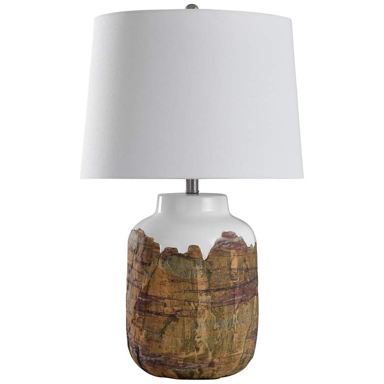 Image 1 Canyon 29 inch Rustic Earthtone Textured Ceramic Table Lamp