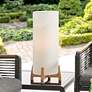 Canyon Burlywood White Battery Powered LED Outdoor Cordless Table Lamp