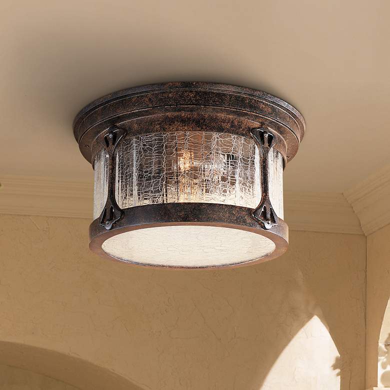 Image 1 Canyon Lake 12 inch Wide Tudor Chestnut Outdoor Ceiling Light