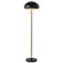 2_Cap Black and Antique Brass Metal Floor Lamp