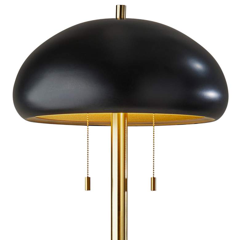 Image 3 Cap Black and Antique Brass Metal Floor Lamp more views