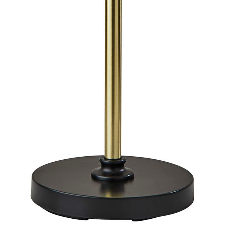 Image 4 Cap Black and Antique Brass Metal Floor Lamp more views