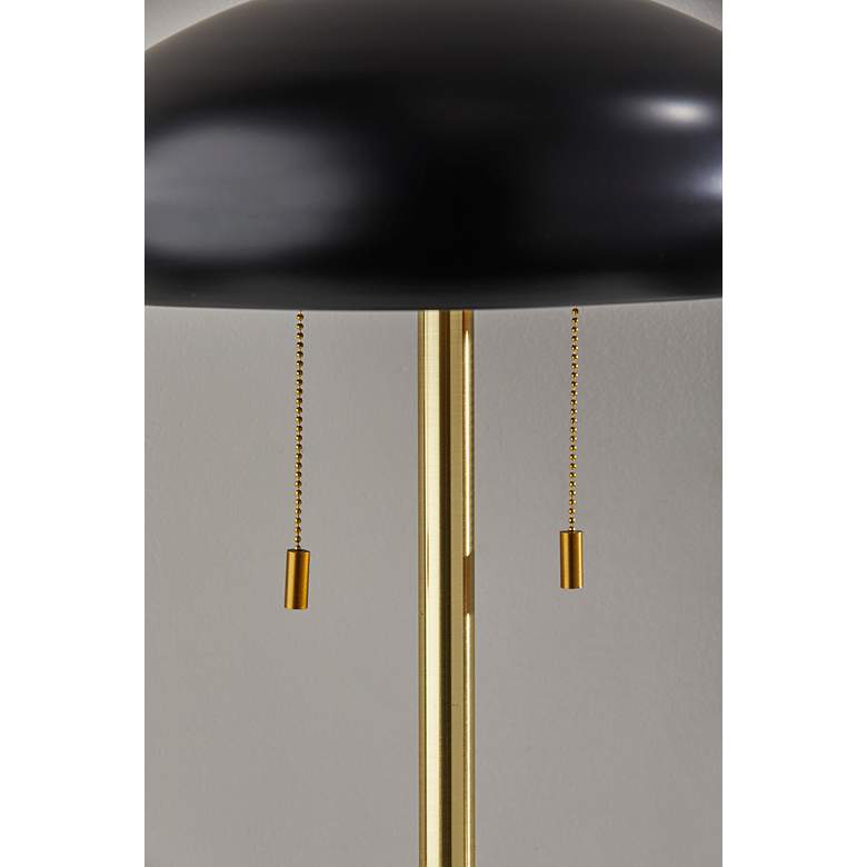 Image 6 Cap Black and Antique Brass Metal Floor Lamp more views