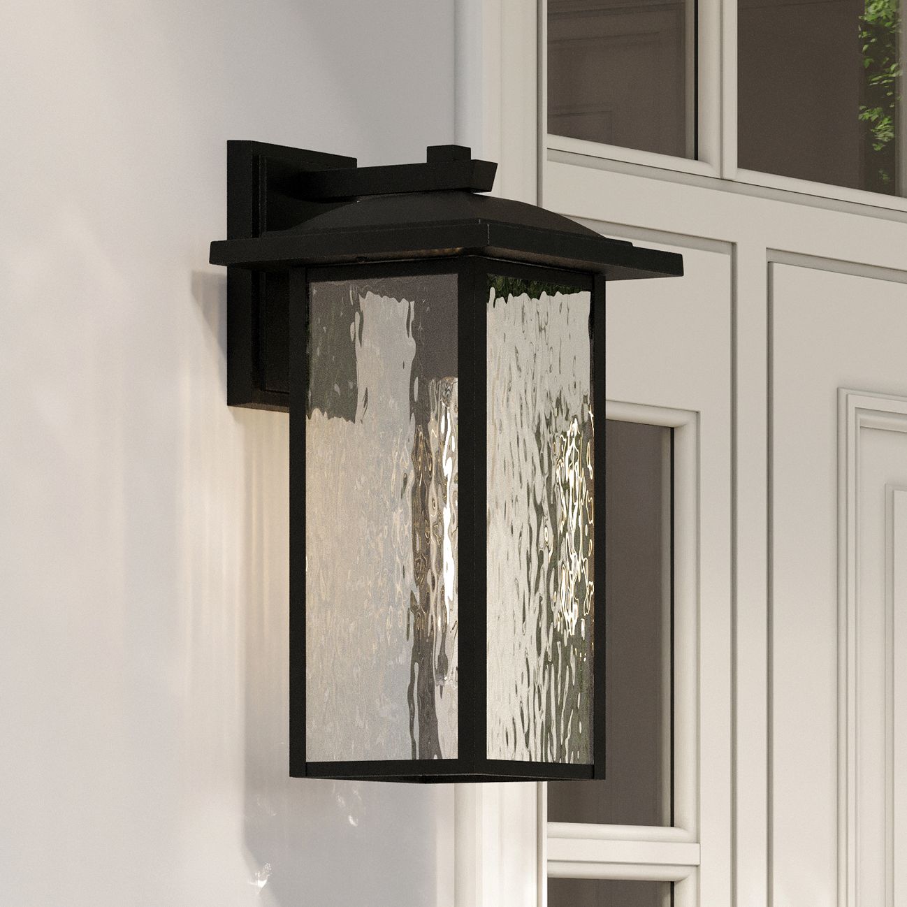 Capanna 20-in Black Outdoor Wall Light