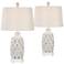 Cape Antique White Coastal Night Light Table Lamps Set of 2