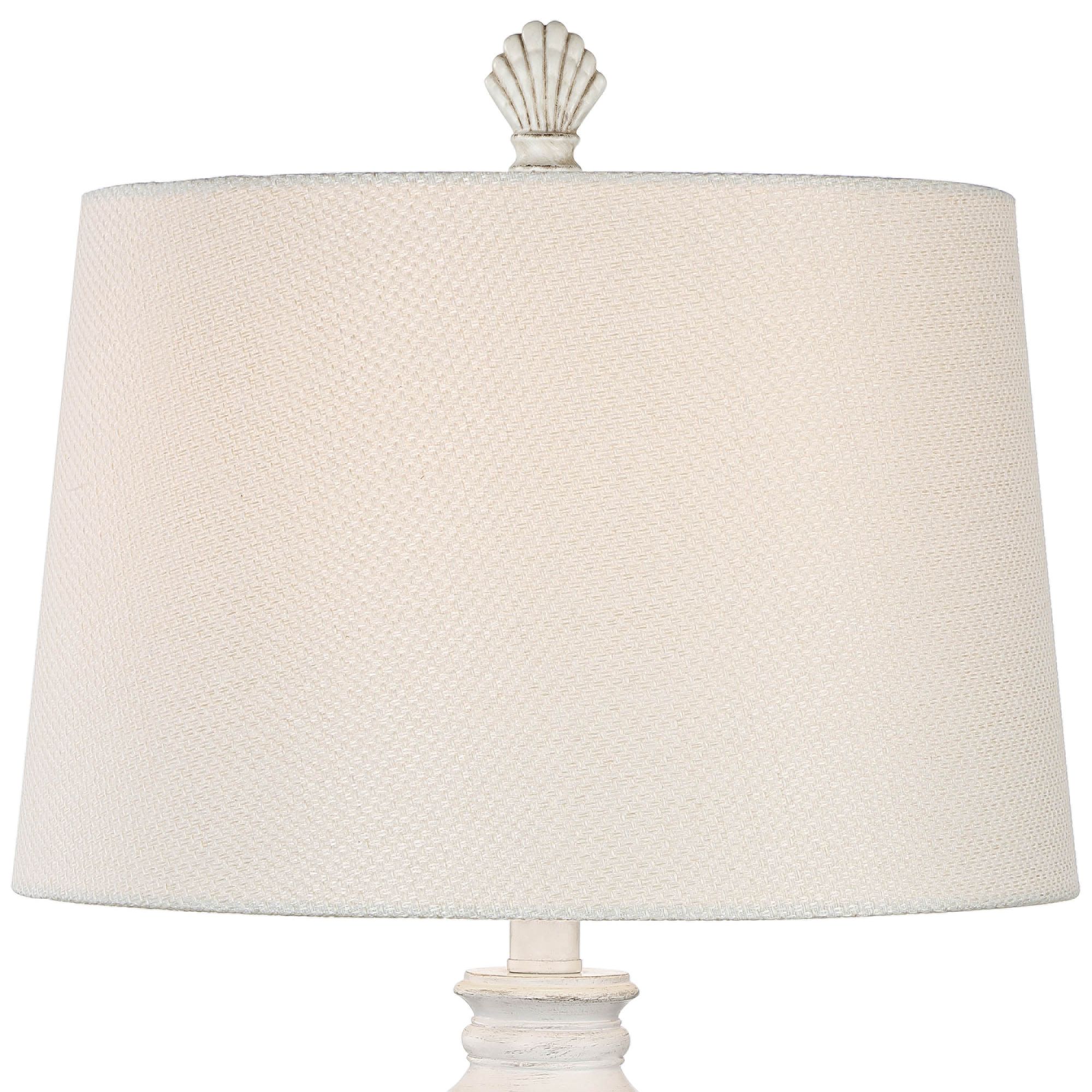 Cape Antique White Coastal Night Light Table Lamps Set of 2 62V84