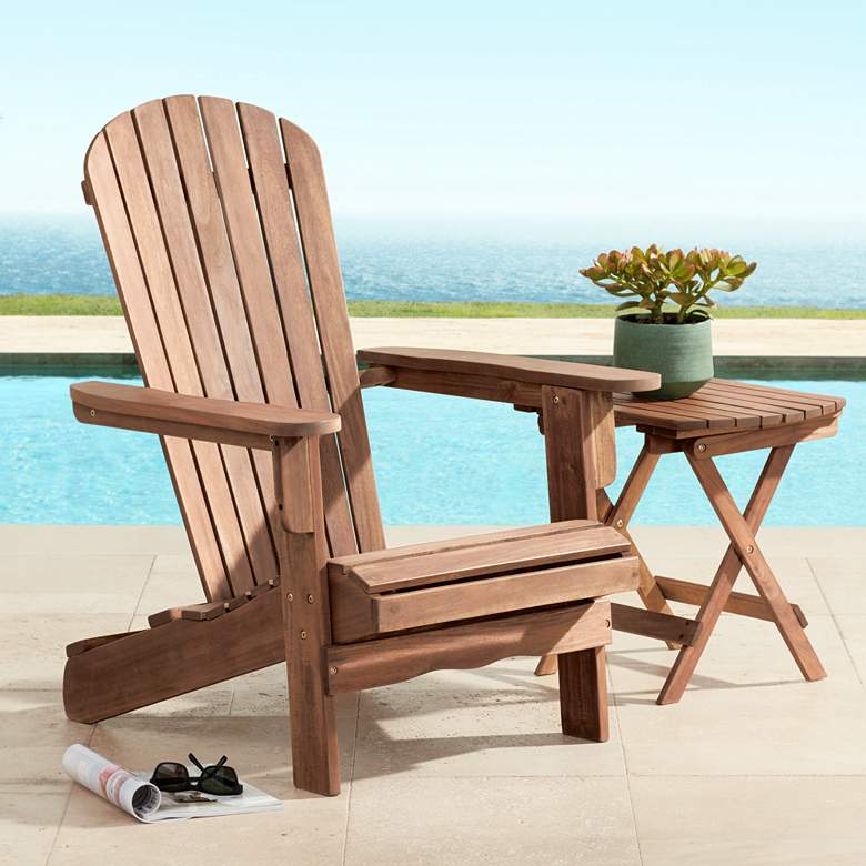 Image 1 Cape Cod Natural Wood Adirondack Chair