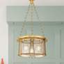 1_Cape Harbo 18" Wide Rubbed Brass 3-Light Pendant