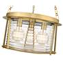 7_Cape Harbo 18" Wide Rubbed Brass 3-Light Pendant more views