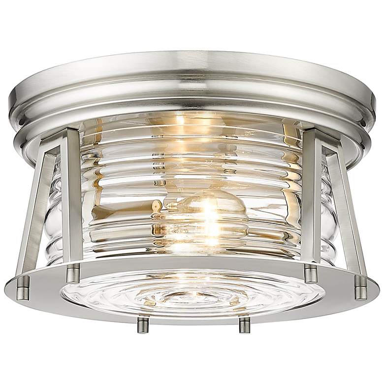 Image 3 Cape Harbor 12" Wide Brushed Nickel 2-Light Ceiling Light