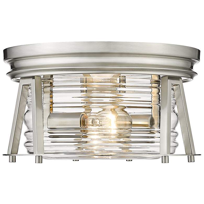Image 5 Cape Harbor 12" Wide Brushed Nickel 2-Light Ceiling Light more views