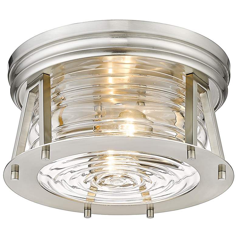Image 6 Cape Harbor 12" Wide Brushed Nickel 2-Light Ceiling Light more views