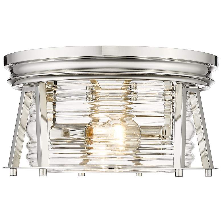 Image 5 Cape Harbor 12" Wide Polished Nickel Ceiling Light more views