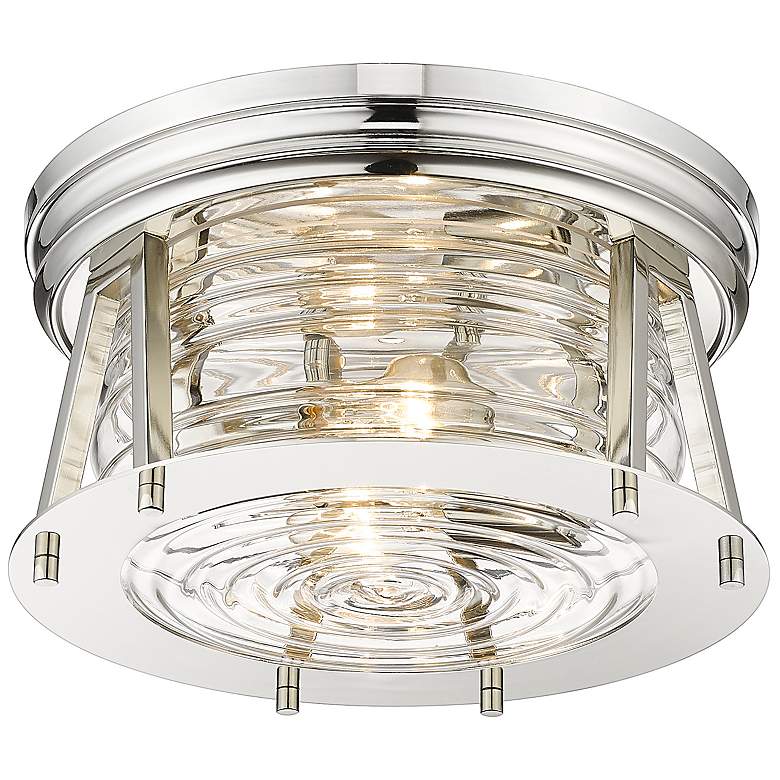 Image 6 Cape Harbor 12" Wide Polished Nickel Ceiling Light more views